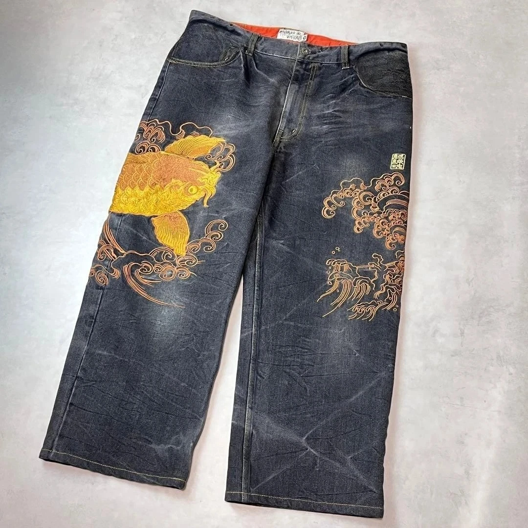 Indigo Dye Kit - Harajuku japonês retro ourela jeans homem