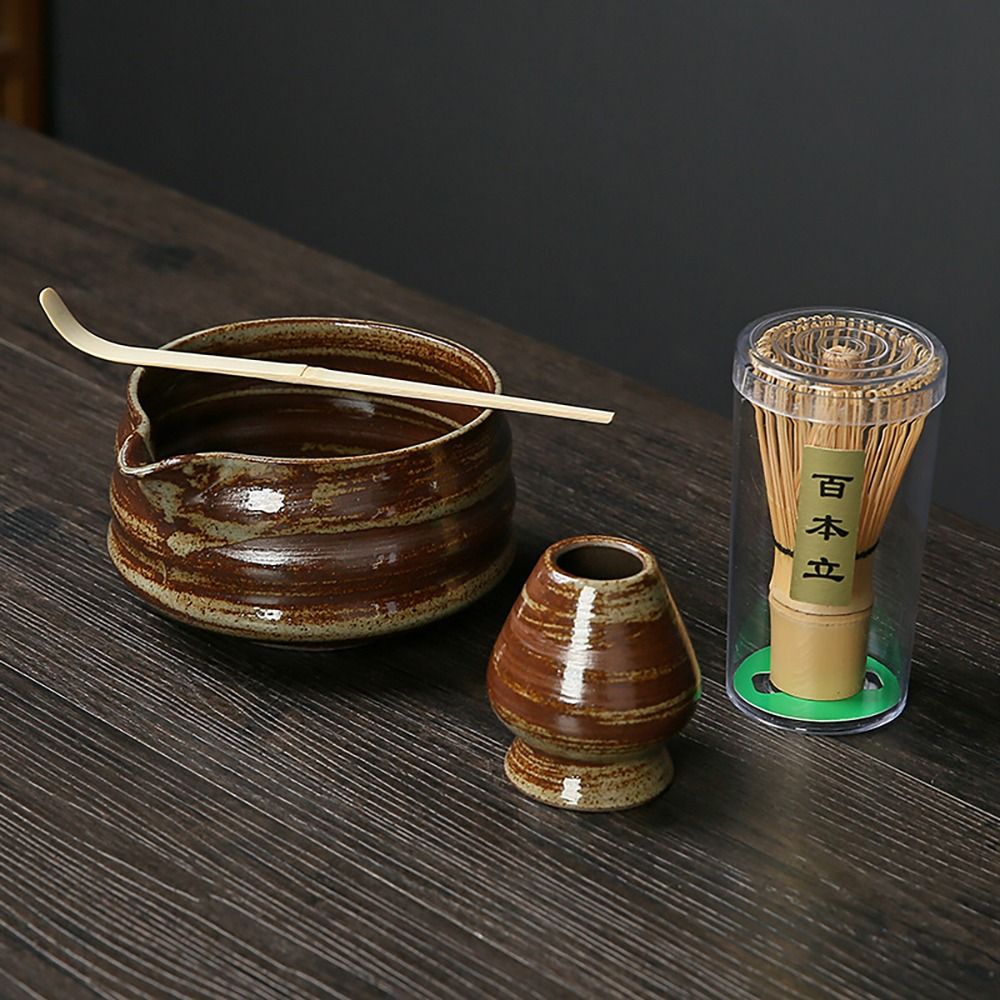 Bamboo Whisk Chasen - 4 pçs novo bambu cerâmica japonês