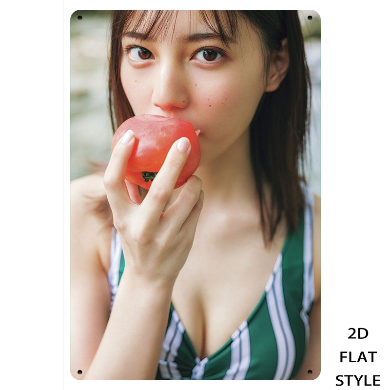 Japanese Girl Lifestyle - Placa Decorativa de Metal Vintage, Menina
