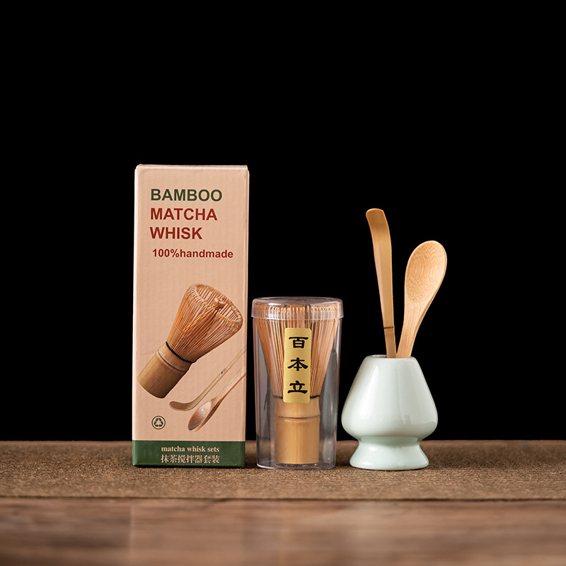 Bamboo Whisk Chasen - Conjunto de 4 Peças: Batedor de