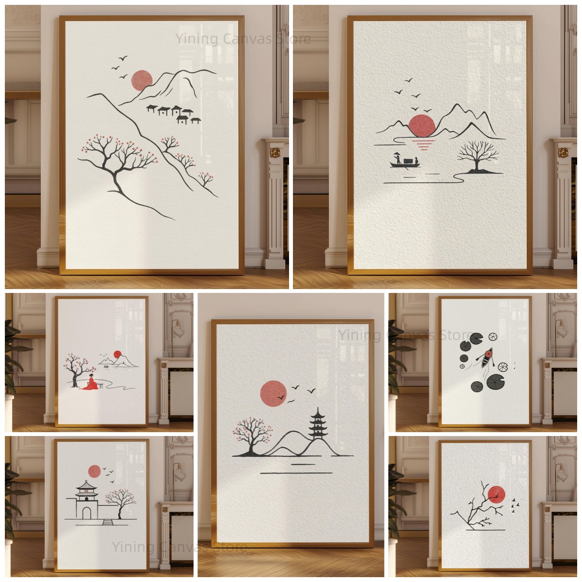 Japanese Minimalist Lifestyle - Pôster Minimalista Japonês em Tinta, Arte
