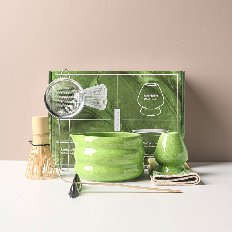 Bamboo Whisk Chasen - 4/7 pçs conjunto matcha japonês tigela