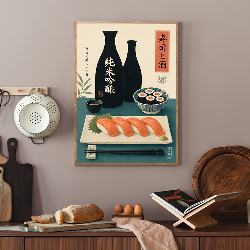 Pôster de Sushi Japonês, Impre - Japanese Minimalist Lifestyle avaliação e preço