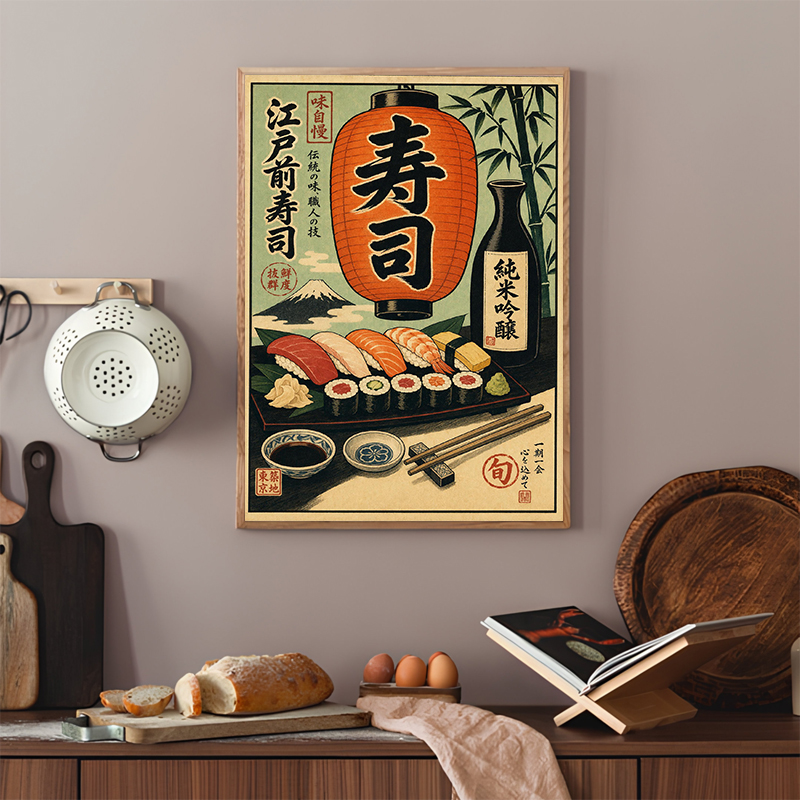 Pôster de Sushi Japonês, Impre - Japanese Minimalist Lifestyle avaliação e preço