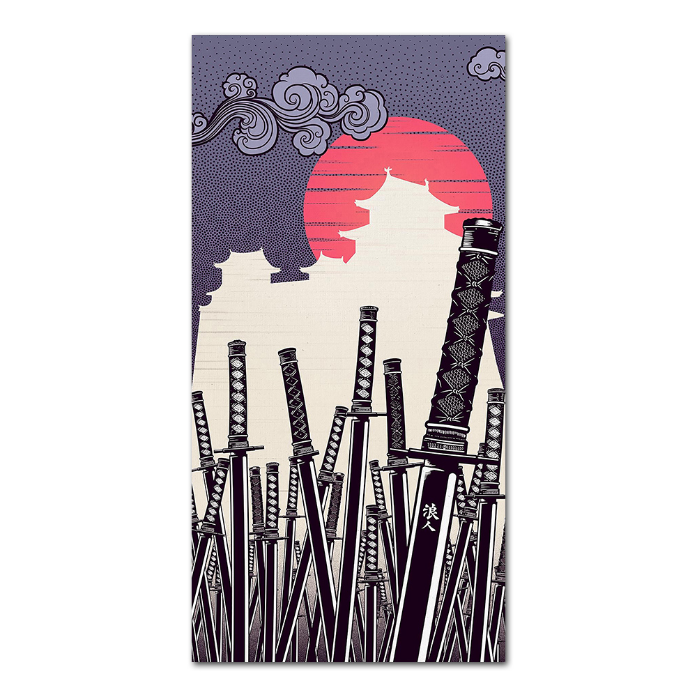 Japonês katana pintura em tela - Japanese Lifestyle Home avaliação e preço