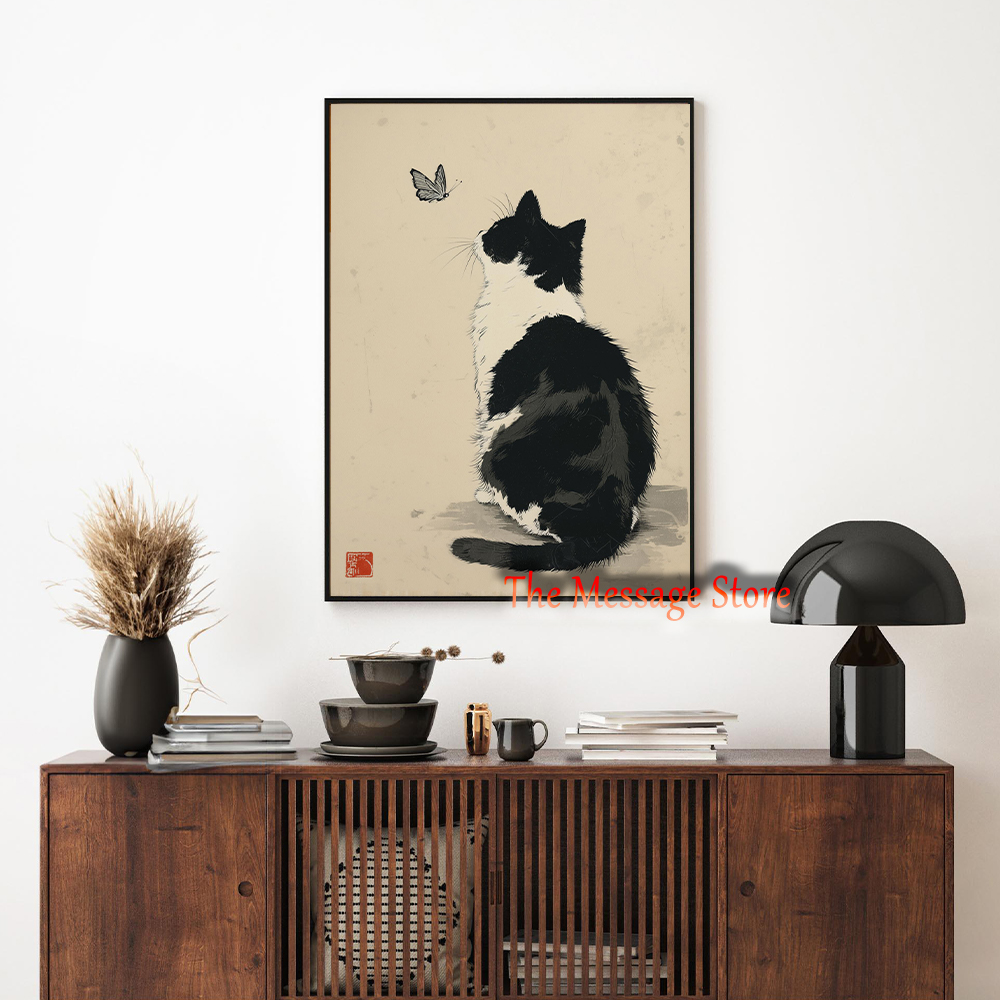 Pôster de Gato Preto Minimalis - Japanese Minimalist Lifestyle avaliação e preço