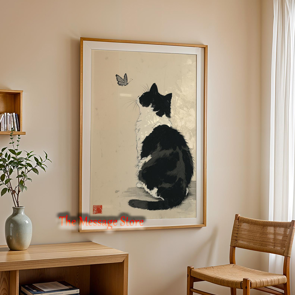 Pôster de Gato Preto Minimalis - Japanese Minimalist Lifestyle avaliação e preço