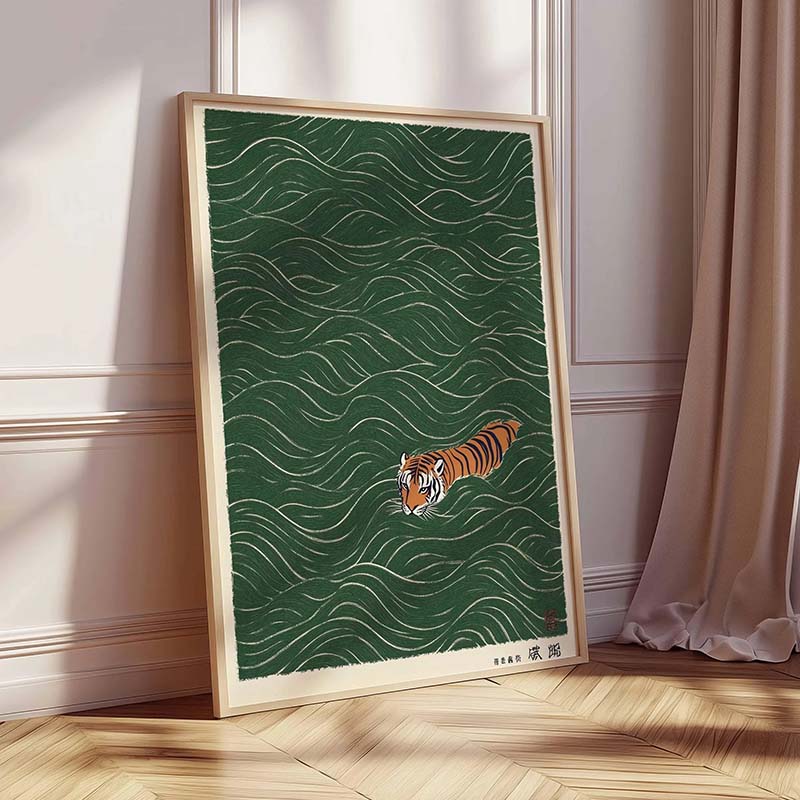 Pôster de tigre japonês, estil - Japanese Minimalist Lifestyle avaliação e preço